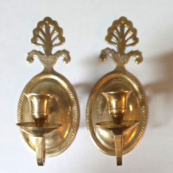 Vintage Brass Wall‎ Sconces - Picture 1 of 6